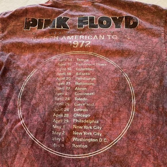 Pink‎ Floyd Dark Side of the Moon 1972 Tour tee shirt meds medium - Picture 5 of 5